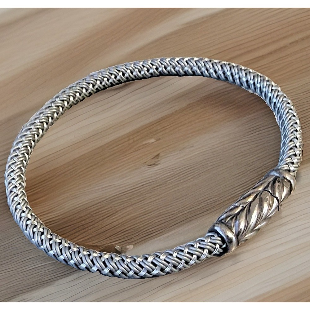 David Yurman Limited Edition 925 Sterling Silver Woven Rope Bracelet 8.5" RARE